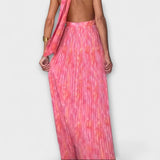 Seraphina - Elegantní Maxi Šaty s Halter Krkem a Výstřihem ve Tvaru V