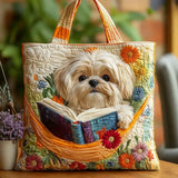 Ručně vyráběná taška – Shih Tzu a knihy