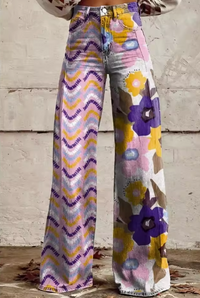 Isadora - Boho květinové kalhoty