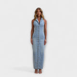 Lacey - Maxi šaty z denimu s jemným praním