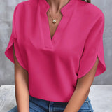 Dámská blůza s krátkým rukávem, pohodlný polyester, letní top