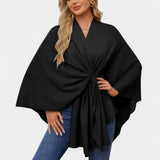 Daniela – Elegantní pončo s jemným spadením a mašlí