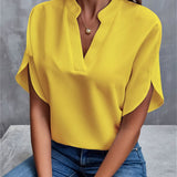 Dámská blůza s krátkým rukávem, pohodlný polyester, letní top
