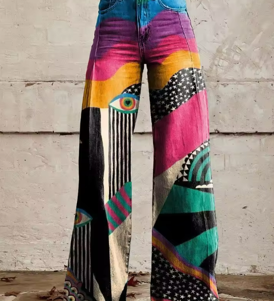 Tereza - Rozšířené kalhoty Boho Chic