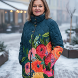 Antonina – Piquéová bunda s květinovým vzorem Vintage