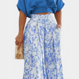 Olivia Boho set s výstřihem do V a širokými nohavicemi