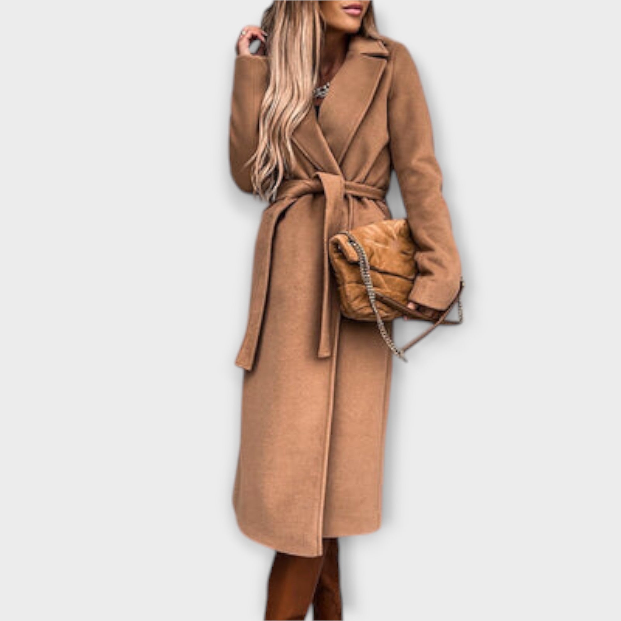 Eliza - Stylový dlouhý kabát s opaskem