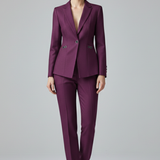 Dámský blazer set s jedním knoflíkem a rovnými kalhotami