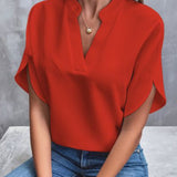Dámská blůza s krátkým rukávem, pohodlný polyester, letní top