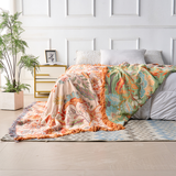 Boho květinová deka v rustikálním stylu – 100% bavlna