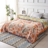 Boho květinová deka v rustikálním stylu – 100% bavlna