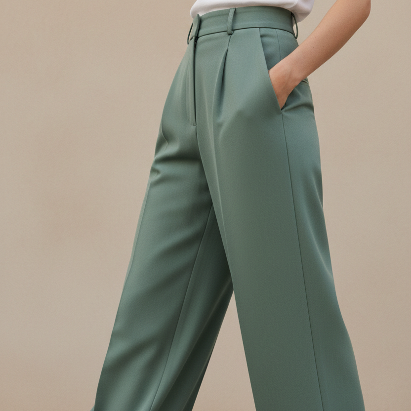 Calças Wide-leg Sage Green