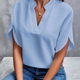 Dámská blůza s krátkým rukávem, pohodlný polyester, letní top