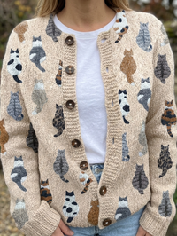 Eliška – Stylový cardigan s uměleckým motivem