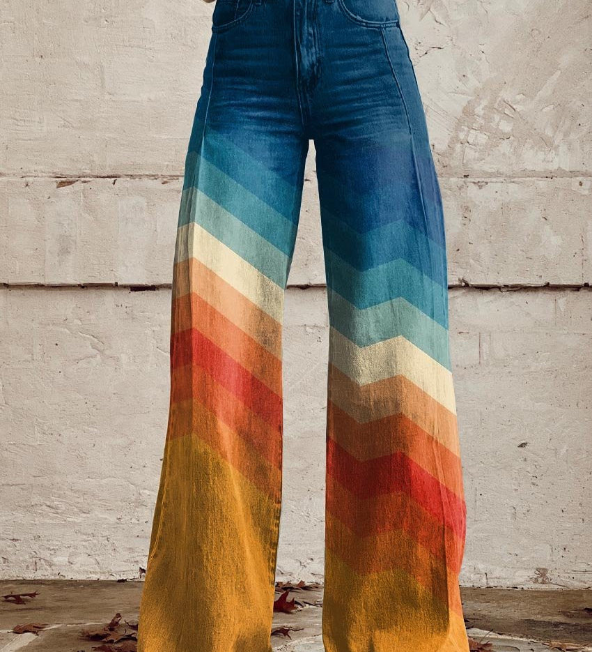 Líza - Elegantní retro zigzag kalhoty